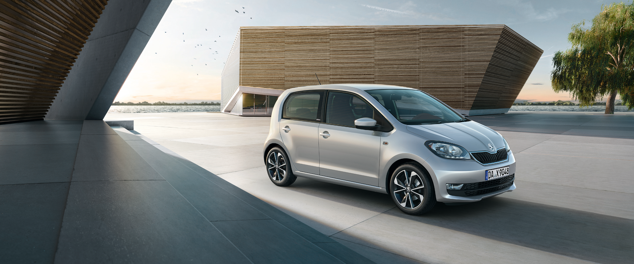 Skoda Citigo silber Seitenansicht eines silbernen Skoda Citigo