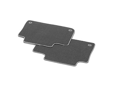 Textilfußmatten Premium für hinten, schwarz/stahlgrau, mit Befestigungspunkten Textilfußmatten Premium für hinten, schwarz/stahlgrau, mit Befestigungspunkten