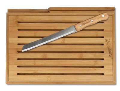 Holzbrett mit Messer  Bambus/Edelstahl
