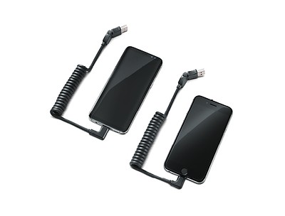 USB-Adapterleitungssatz für mobile Endgeräte mit Apple Lightning-Buchse, gewinkelt, und mit USB-Type-C™-Buchse, gewinkelt