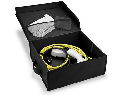 Faltbox für e-Ladekabel mit Handschuhen und Reinigungstuch Faltbox für e-Ladekabel mit Handschuhen und Reinigungstuch