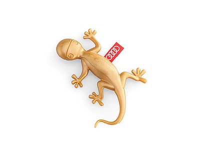 Duftgecko in Goldoptik, aromatisch-zimtig Duftgecko in Goldoptik, aromatisch-zimtig