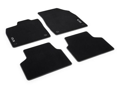 Textilfußmatten vorne und hinten, Premium mit Schriftzug, Schwarz, Linkslenker Textilfußmatten vorne und hinten, Premium mit Schriftzug, Schwarz, Linkslenker