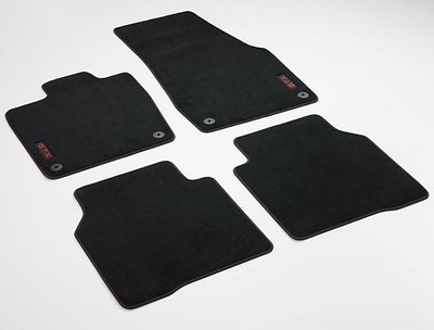 Textilfußmatten vorne und hinten, Schwarz/Grau, "Premium" mit GTX Schriftzug, Linkslenker
