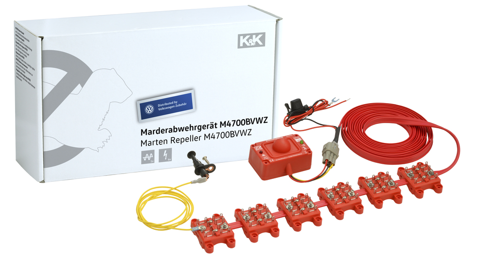 Marder-Abwehranlage (elektrotechnisch) M4700B, Multikontaktbürste, Ultraschall Marder-Abwehranlage (elektrotechnisch) M4700B, Multikontaktbürste, Ultraschall