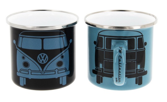 VW T1 Bulli Bus Tasse emailliert 2er Set 350ml