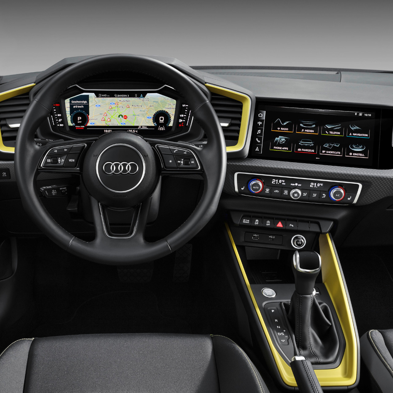 Audi A1 Cockpit mit Blick aufs Navigationssystem