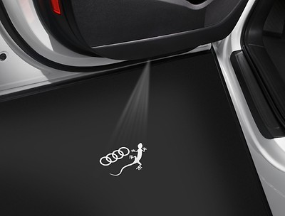 Einstiegs-LED Audi Ringe mit Gecko für Fahrzeuge mit LED-Einstiegsleuchten